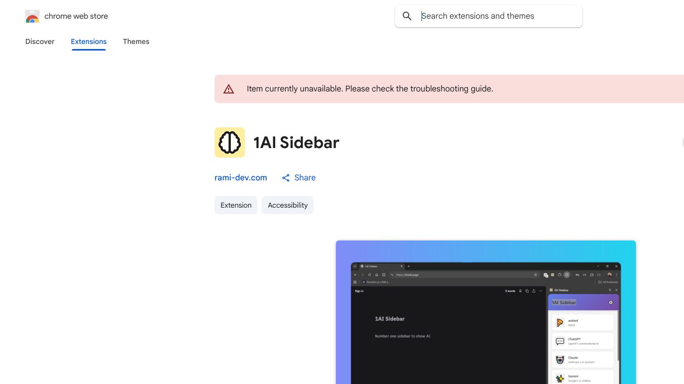 1AI Sidebar – ChatGPT, More Models