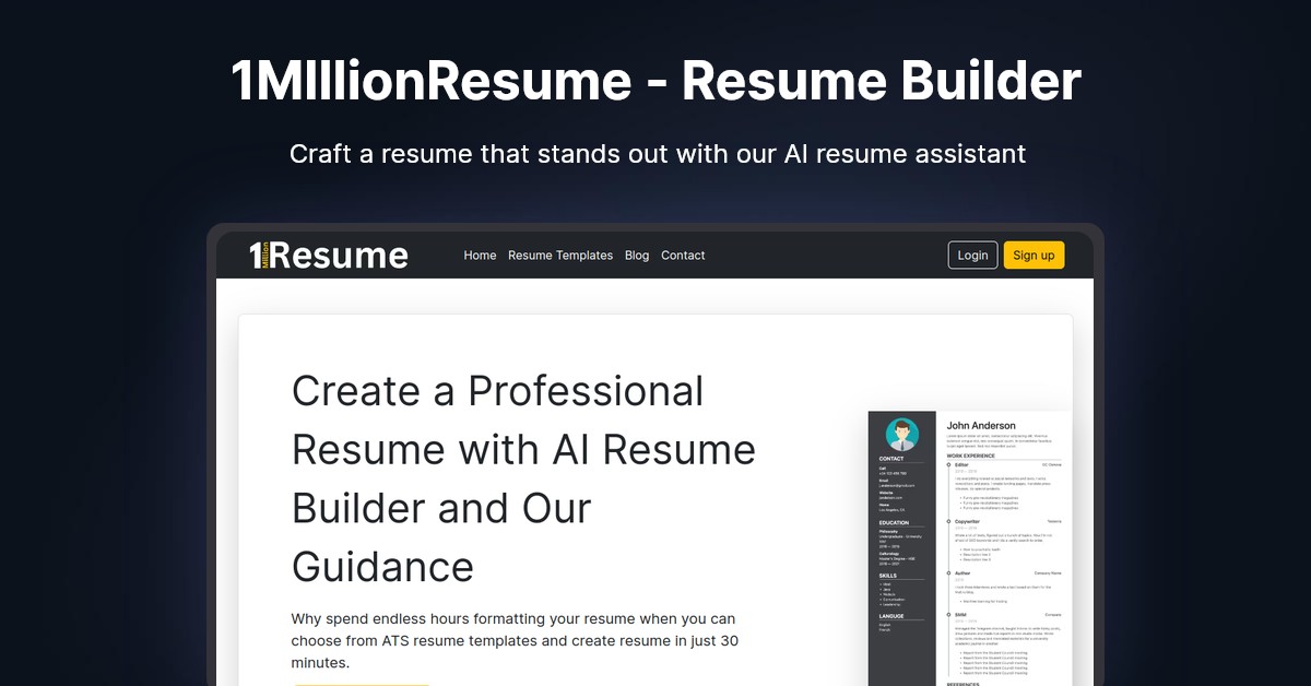 1MIllionResume - Resume Builder