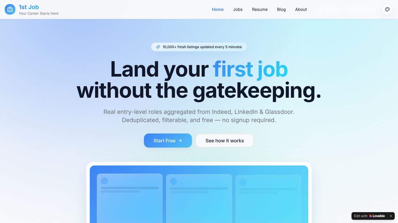1st Job — Entry