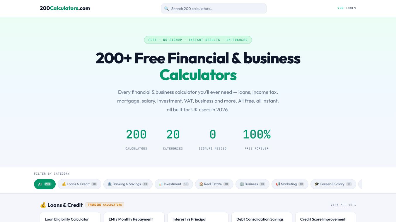200Calculators.com