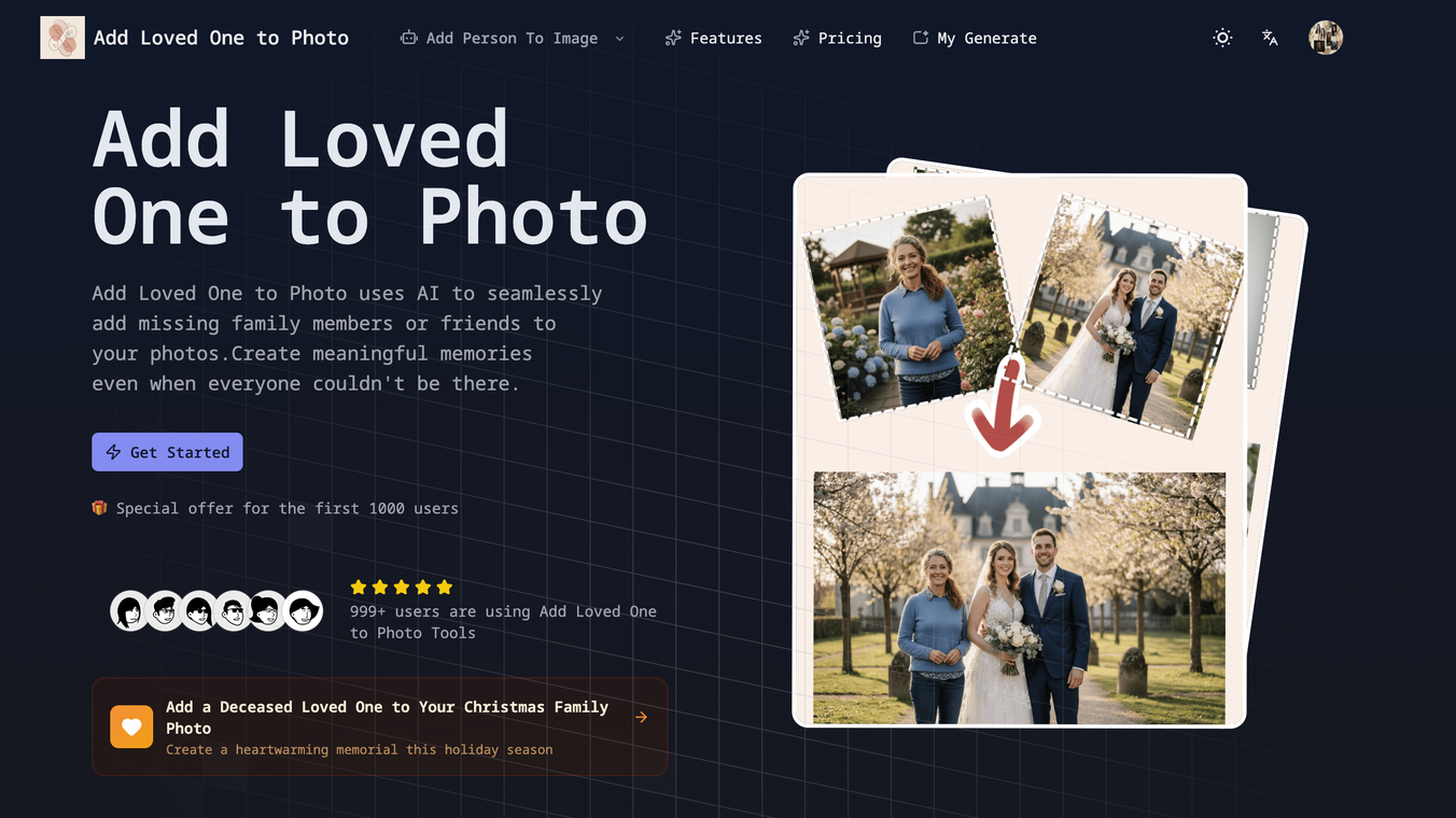 add loved one to photo