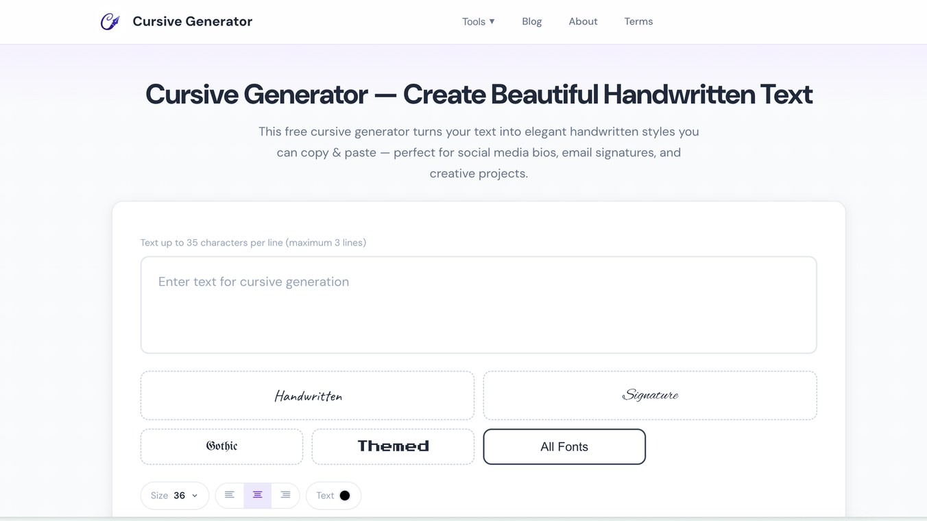 cursive generator