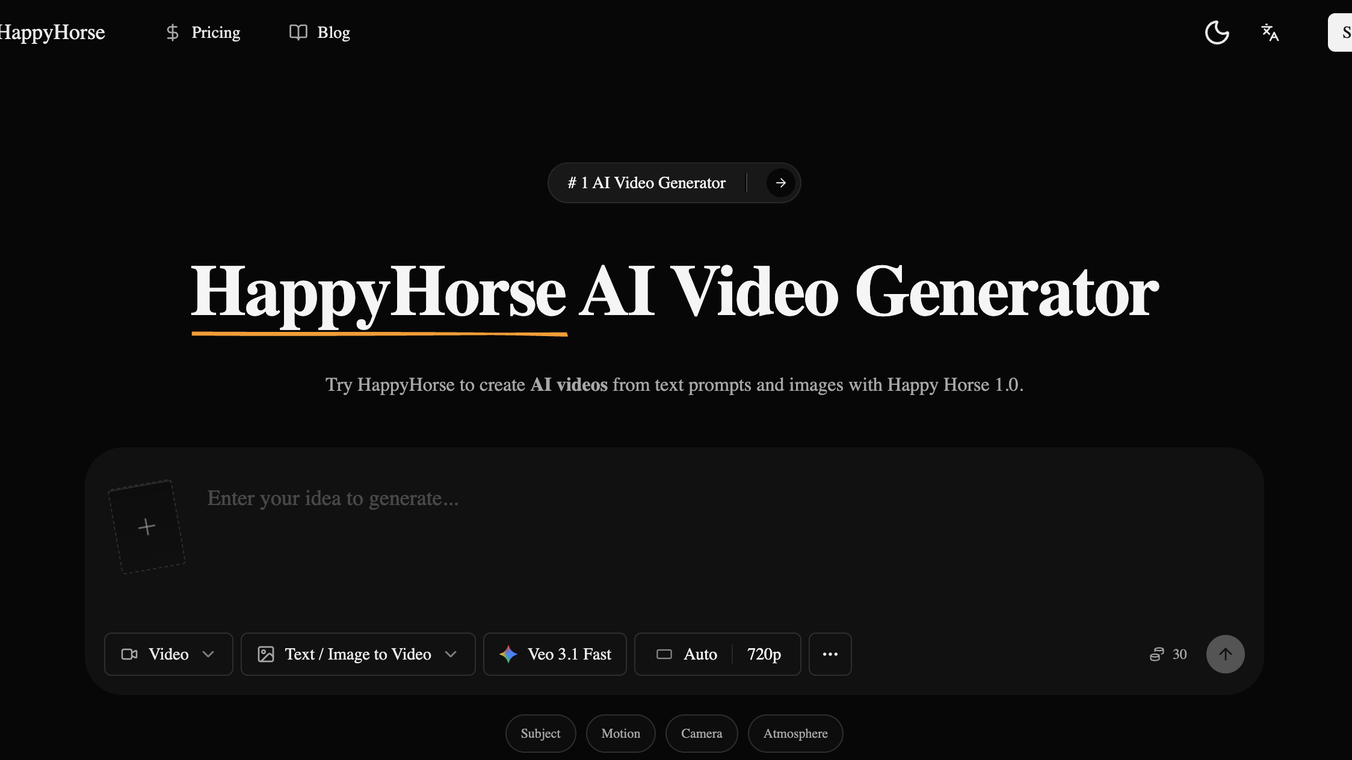 Try HappyHorse AI Video Generator