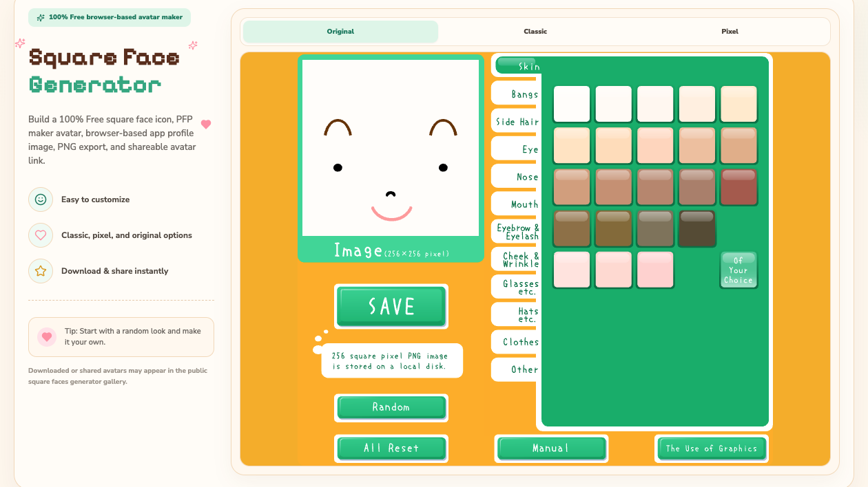 Square Face Generator