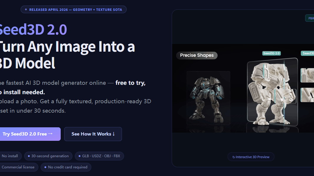 Seed3D 2.0 AI 3D Model Generator