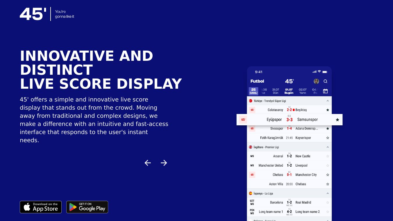 45' Live Scores & AI-Powered Analysis