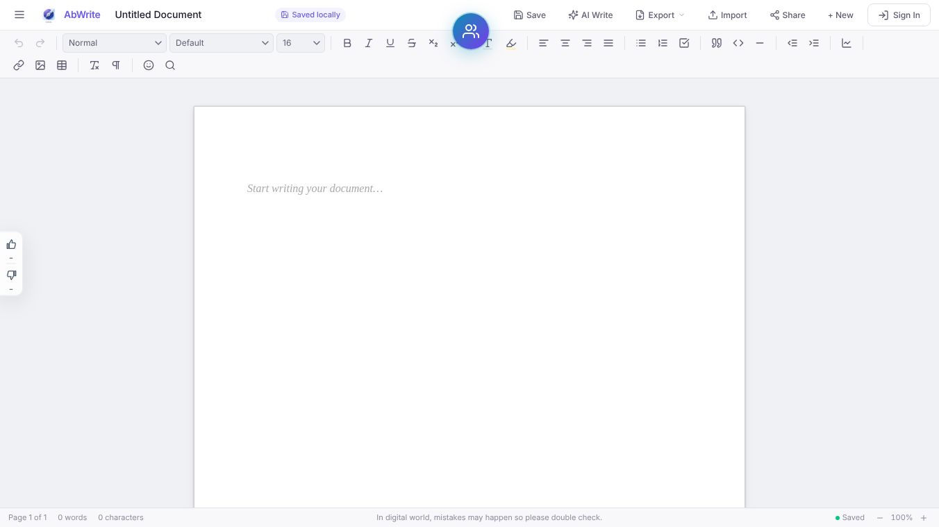 AbWrite: Next-Gen Ai Document Editor