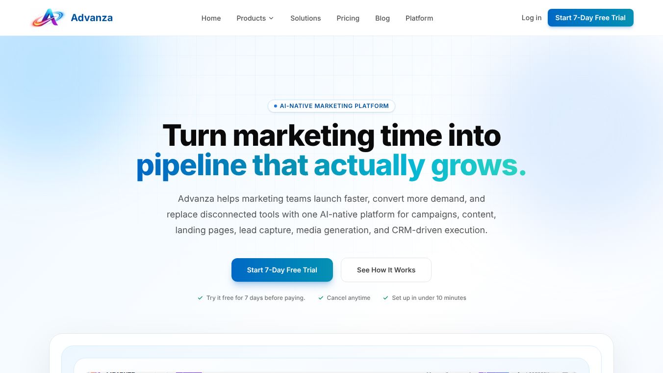 Advanza AI-Native Marketing Suite