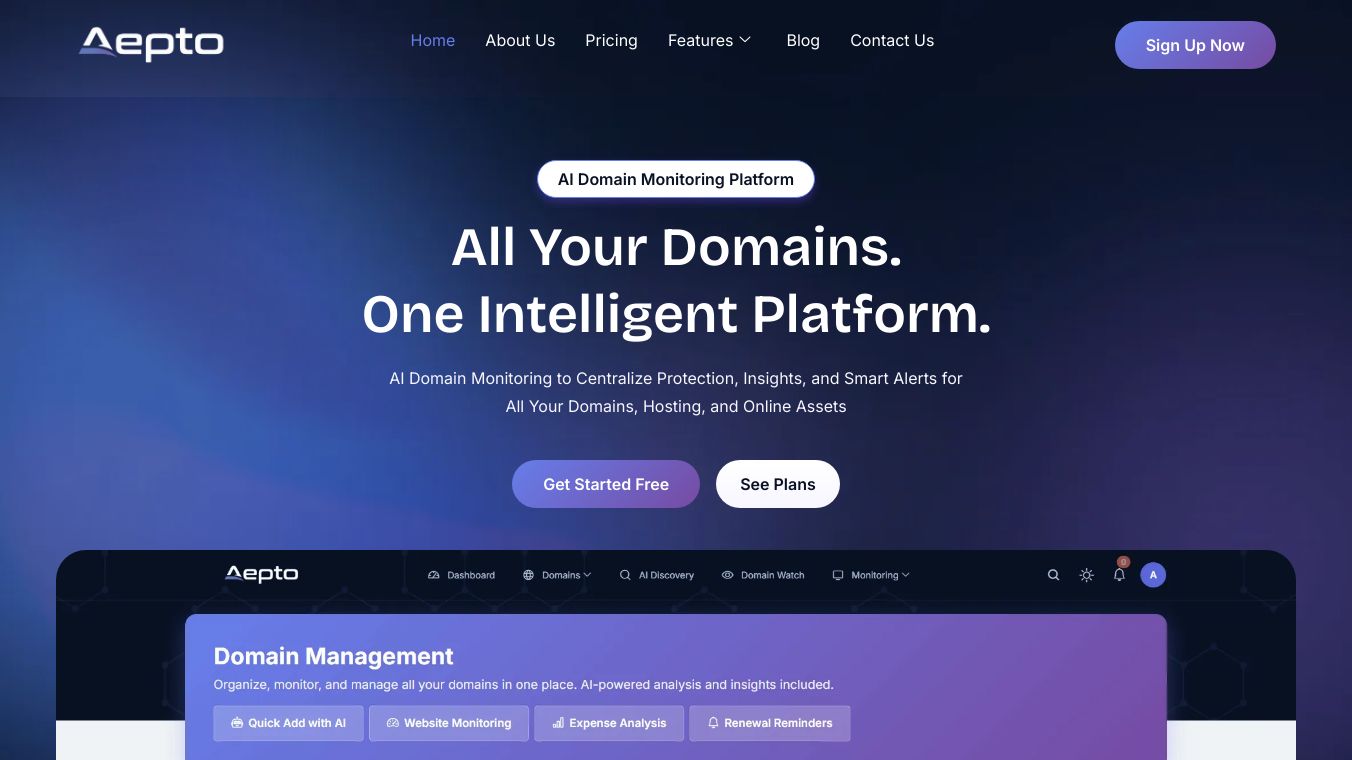 Aepto – AI for Domains & Websites