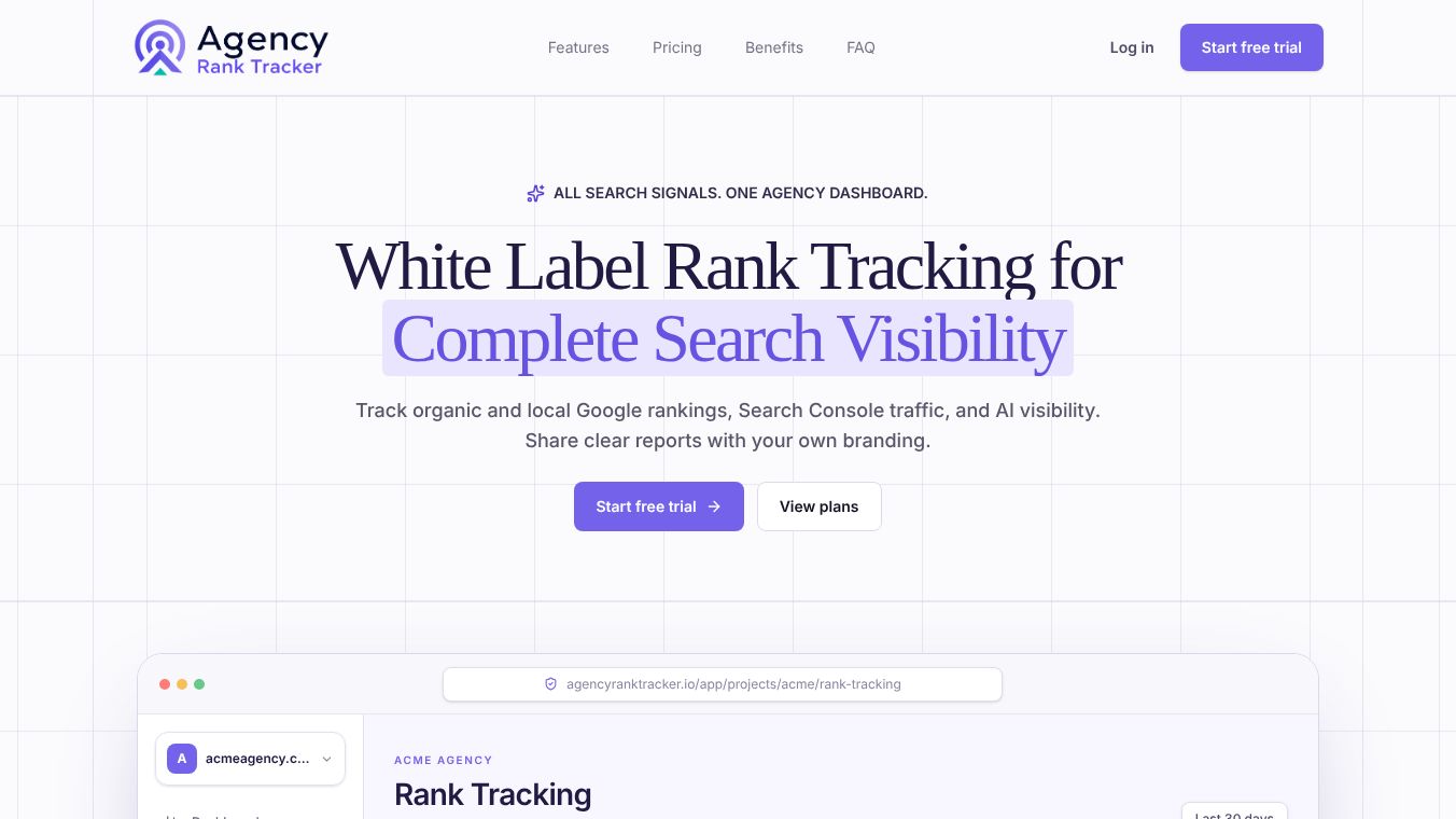 Agency Rank Tracker