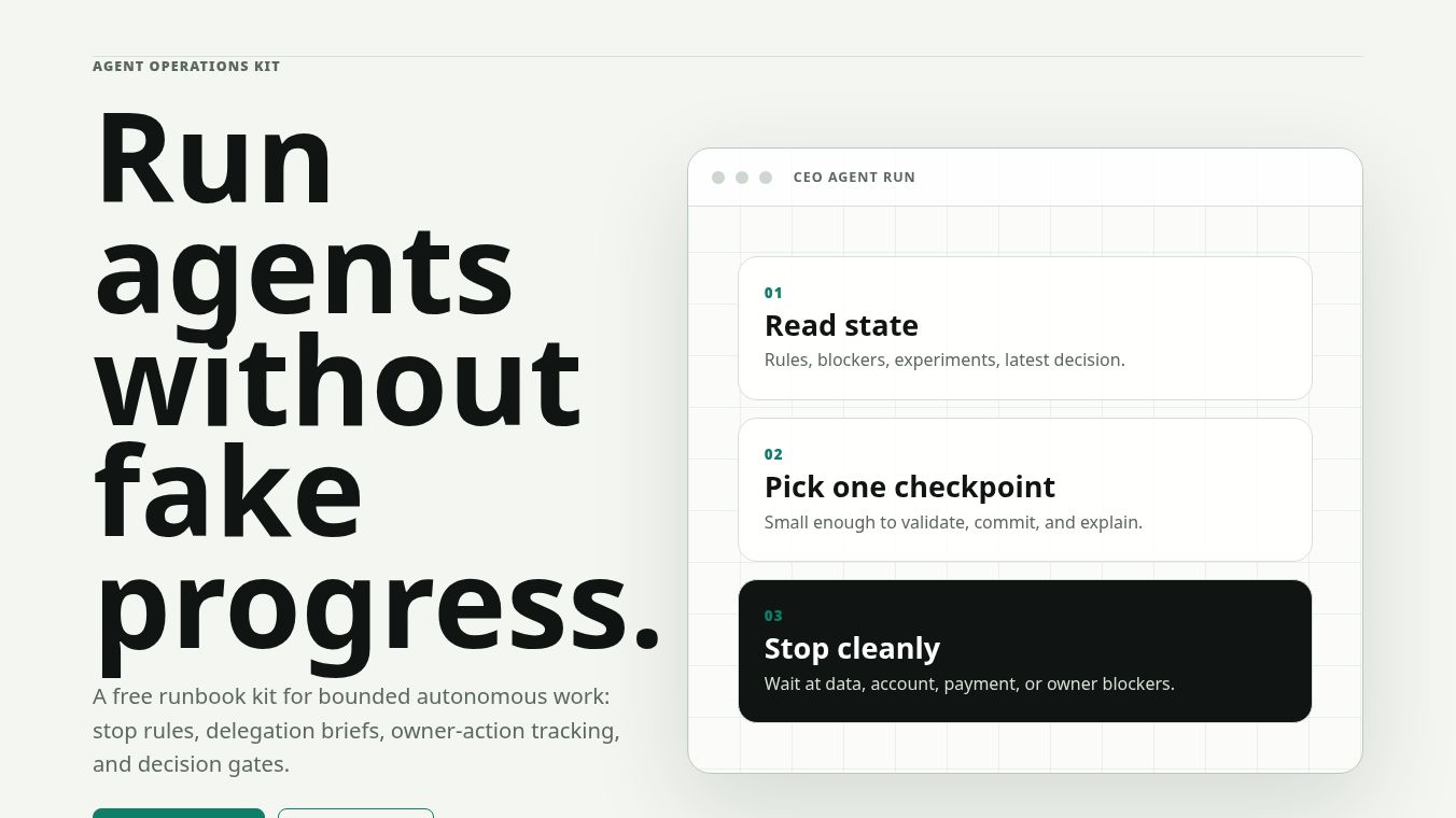 Agent CEO Runbook Kit