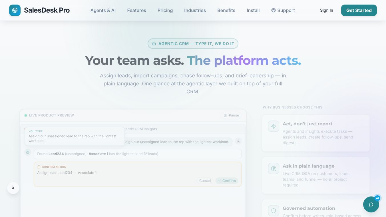 Agentic AI based SalesDesk PRO