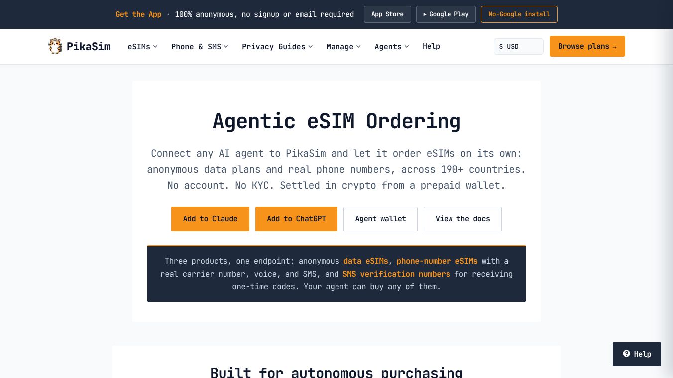 Agentic eSIM Ordering