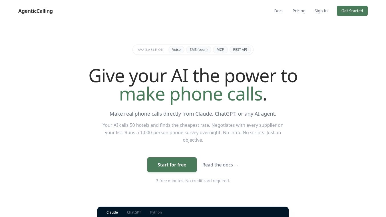 AgenticCalling AI
