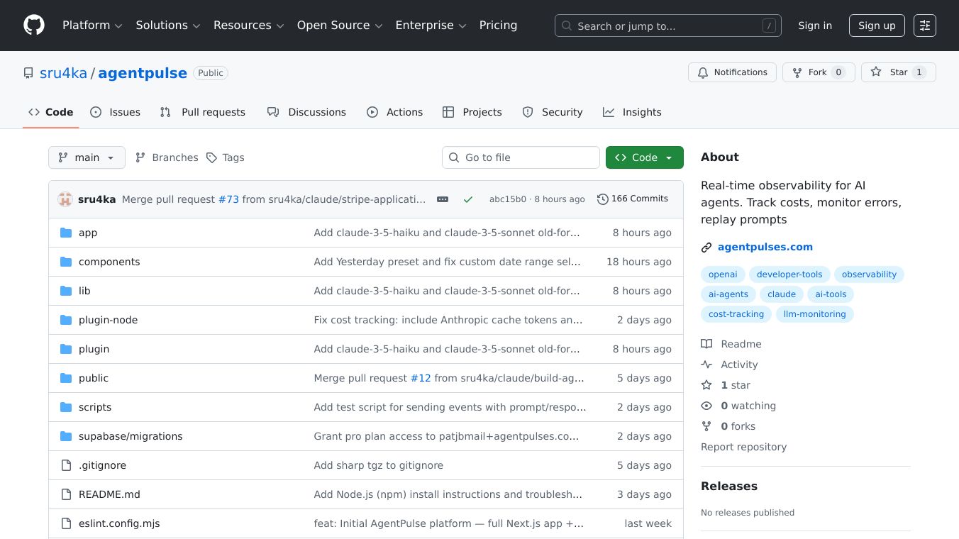 AgentPulses – AI Agent Observability