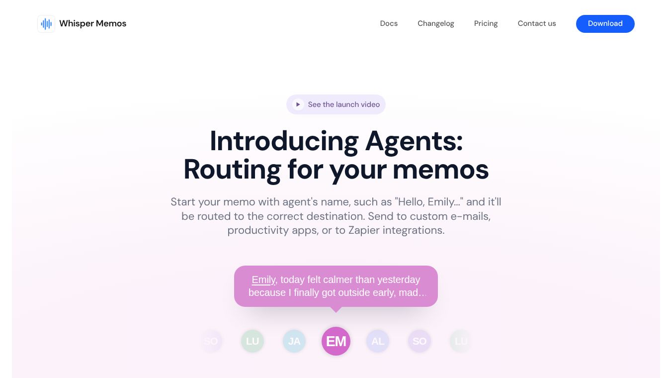 Agents in Whisper Memos