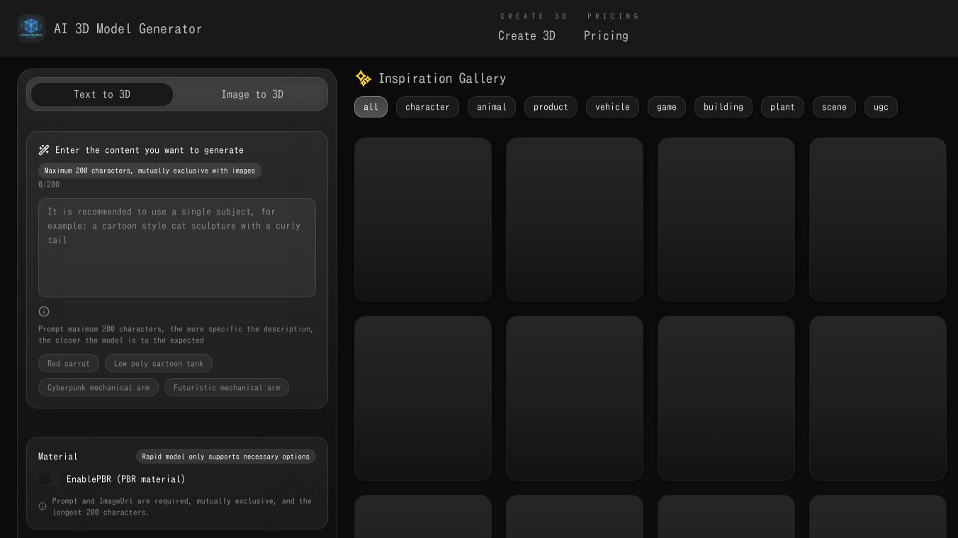 AI 3D Model Generator