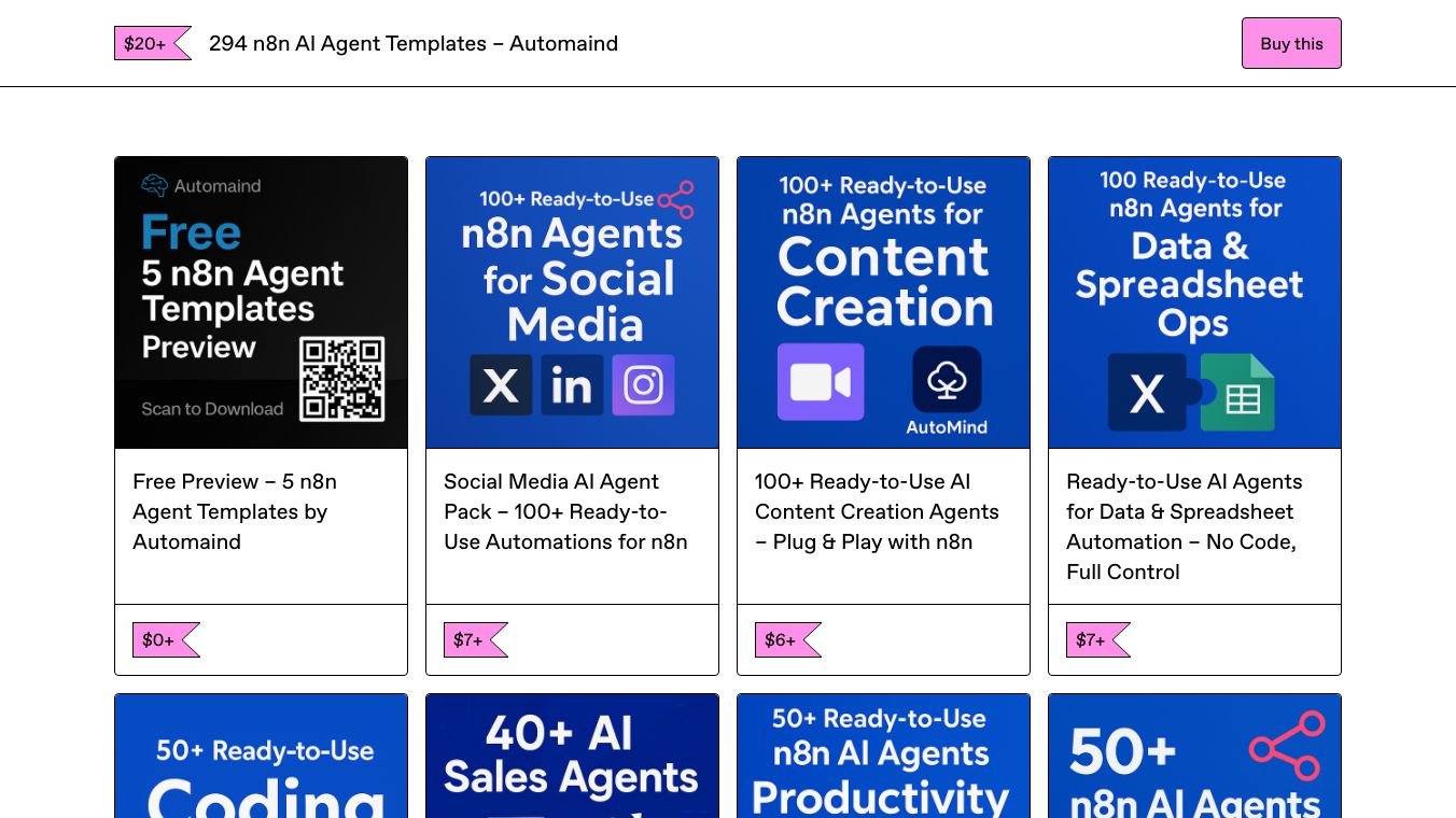 AI Agent Templates for n8n Automation