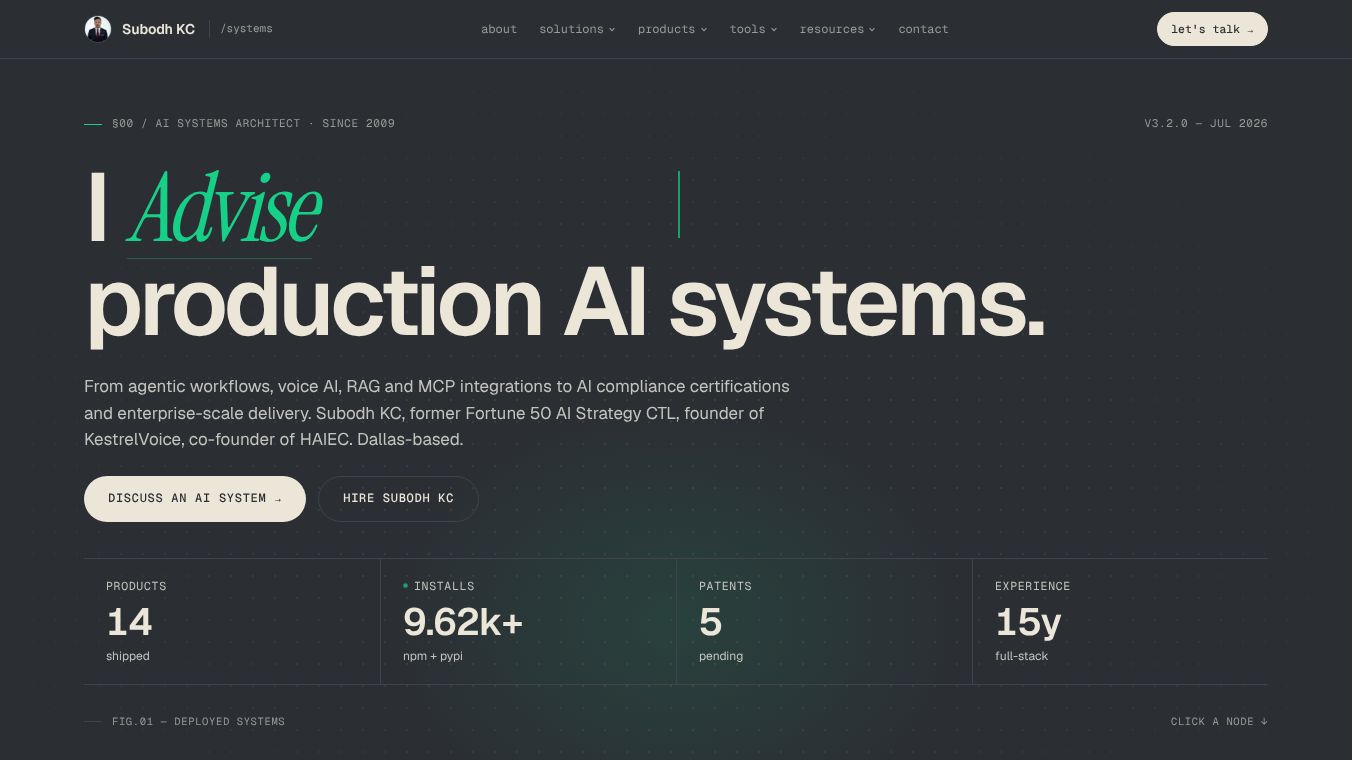 AI Architect & Advisor, Subodh Kc