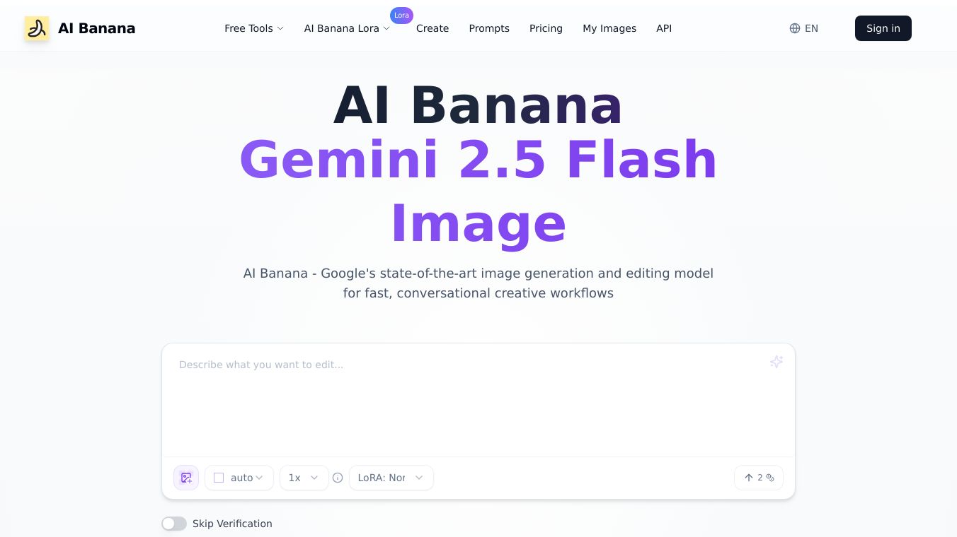 AI Banana - Advanced Gemini 2.5 Flash Image Editor - Free to Use
