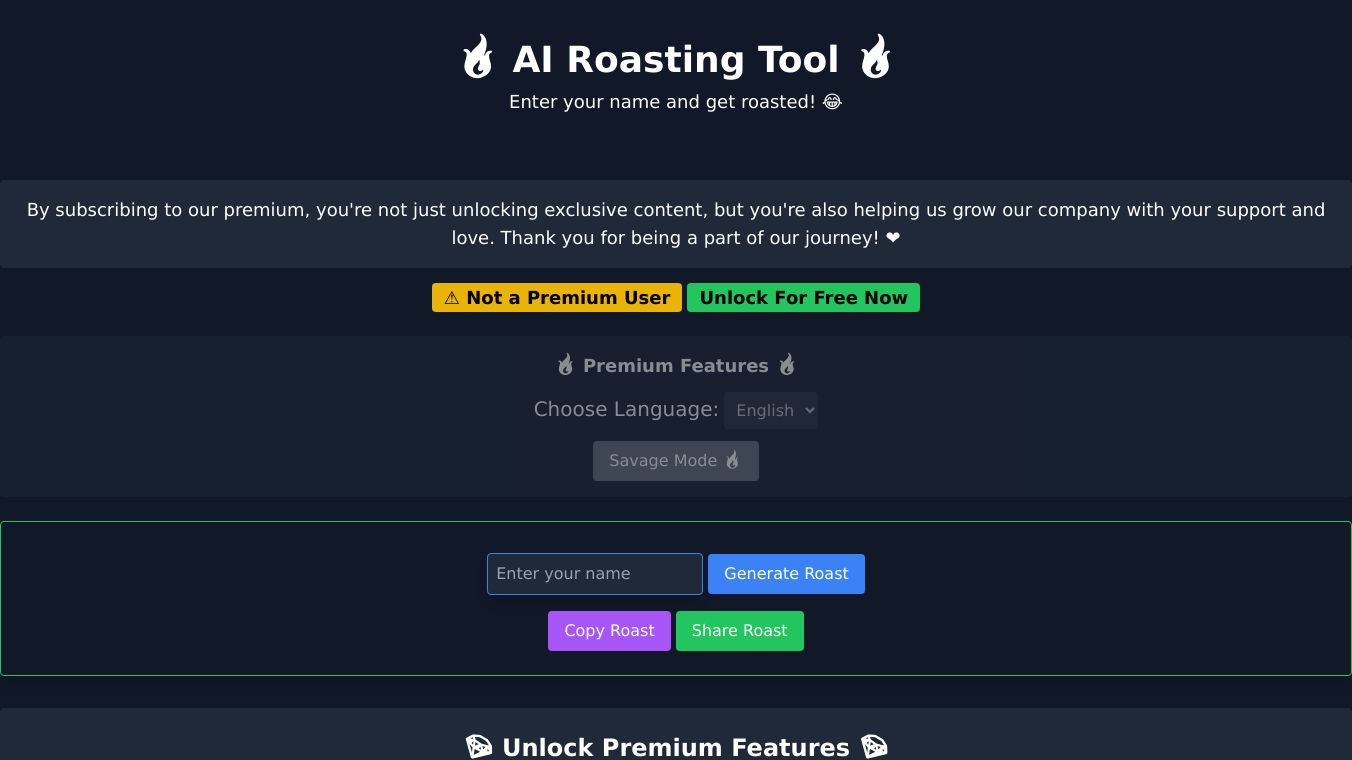 AI-Based Instant Roasting Tool