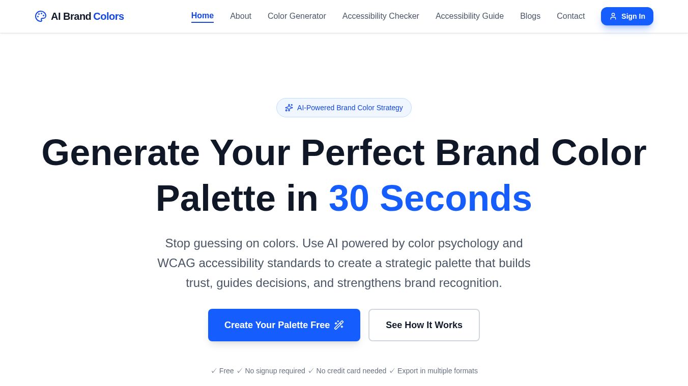 AI Brand Color Generator
