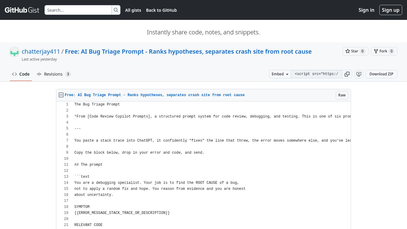 AI Bug Triage Prompt