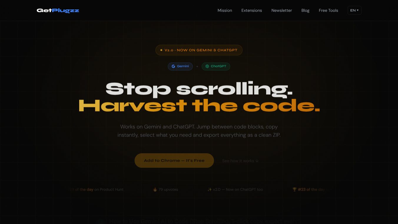 AI Code Harvester for Gemini & ChatGPT