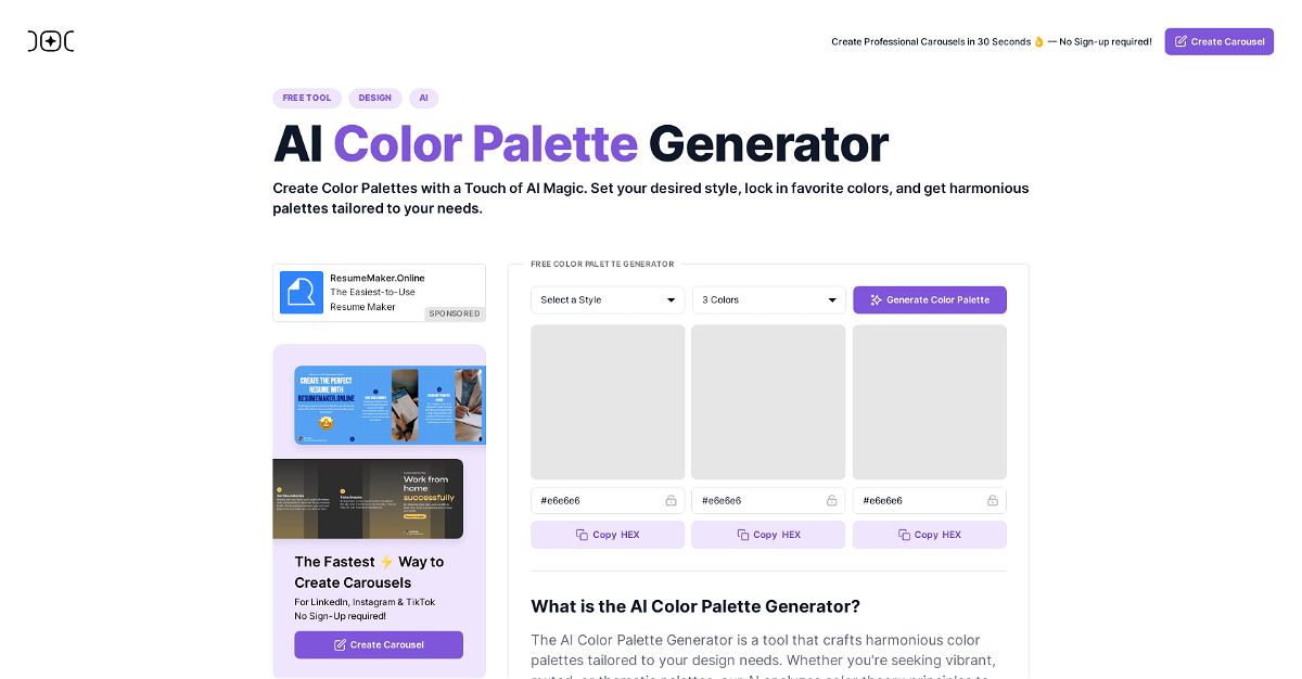 AI Color Palette Generator