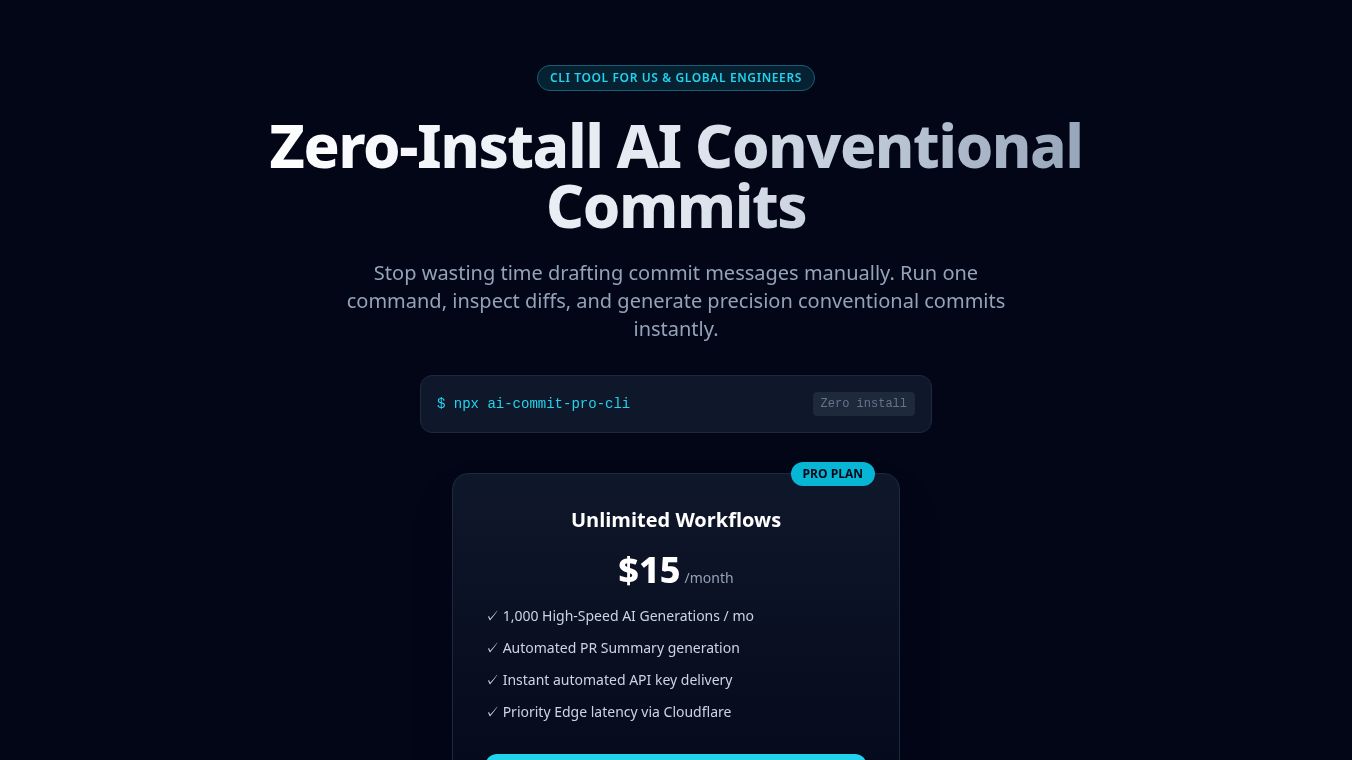 AI Commit Pro 2.0: Instant CLI & LP