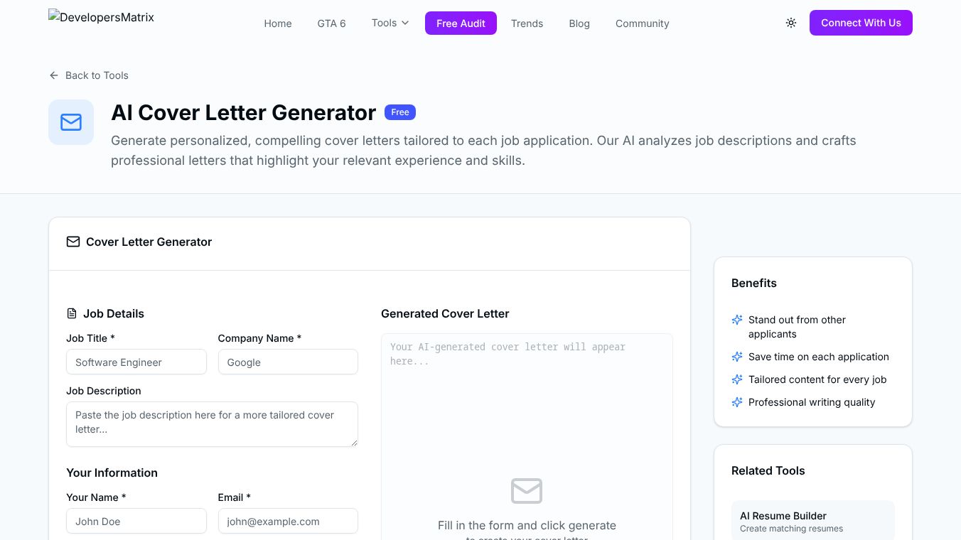 AI Cover Letter Generator