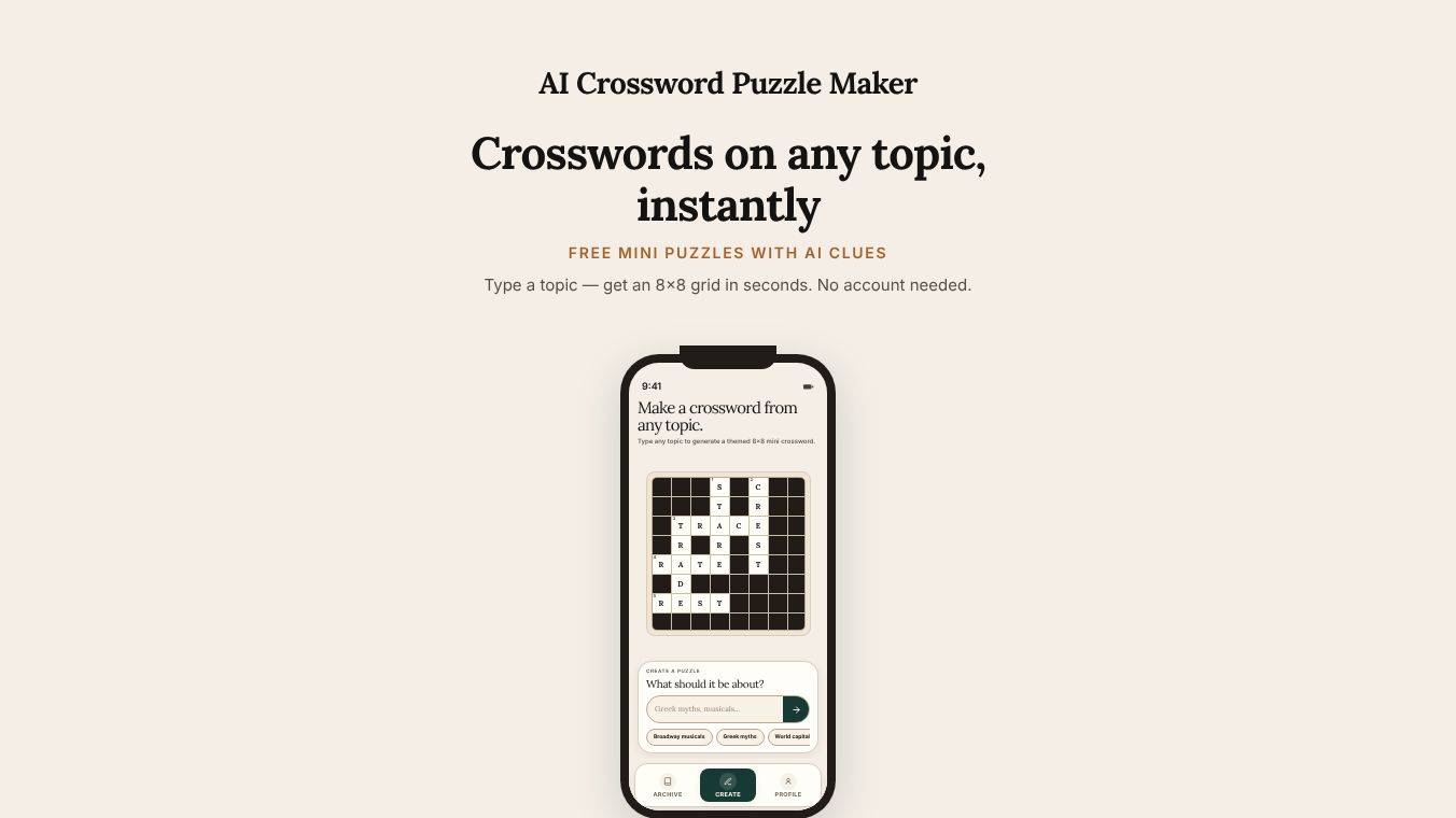 AI Crossword App