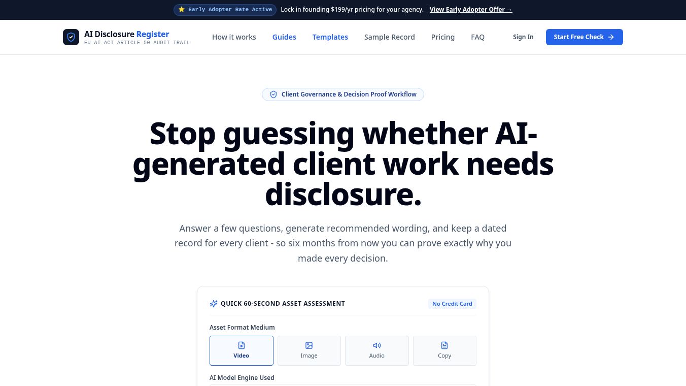 AI Disclosure Register