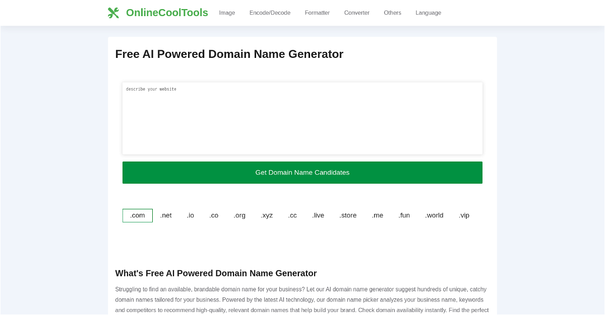 AI Domain Name Generator