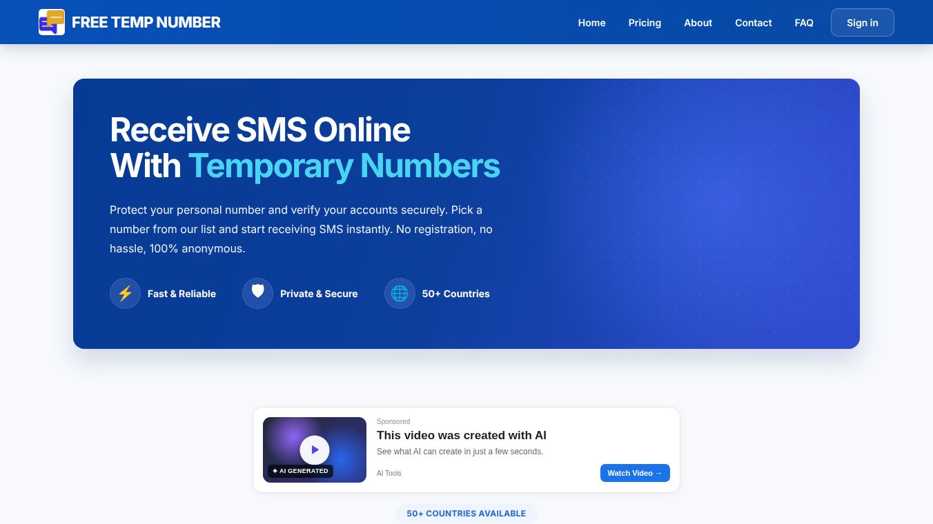 AI Free SMS Activate