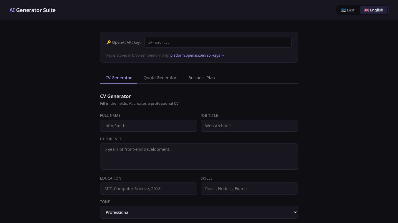 AI Generator Suite