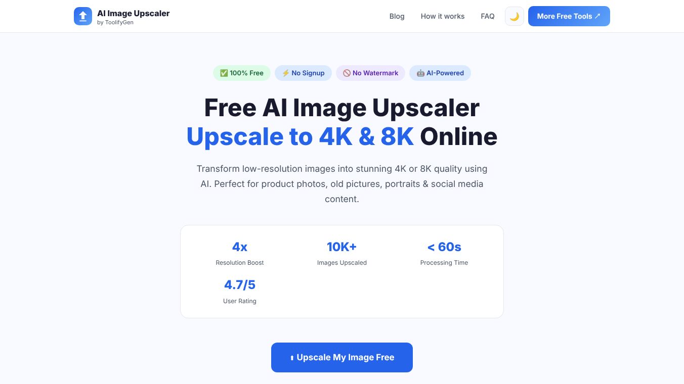 AI Image Upscaler by ToolifyGen
