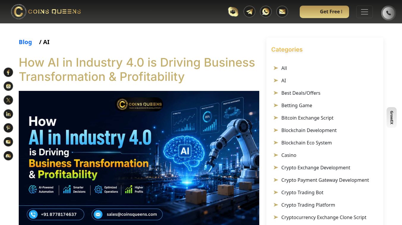 Ai in industry 4.0 | CoinsQueens