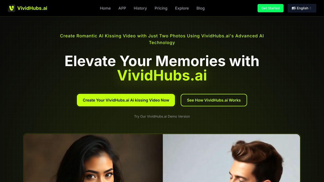 AI kissing video Generator - vividhubs.ai