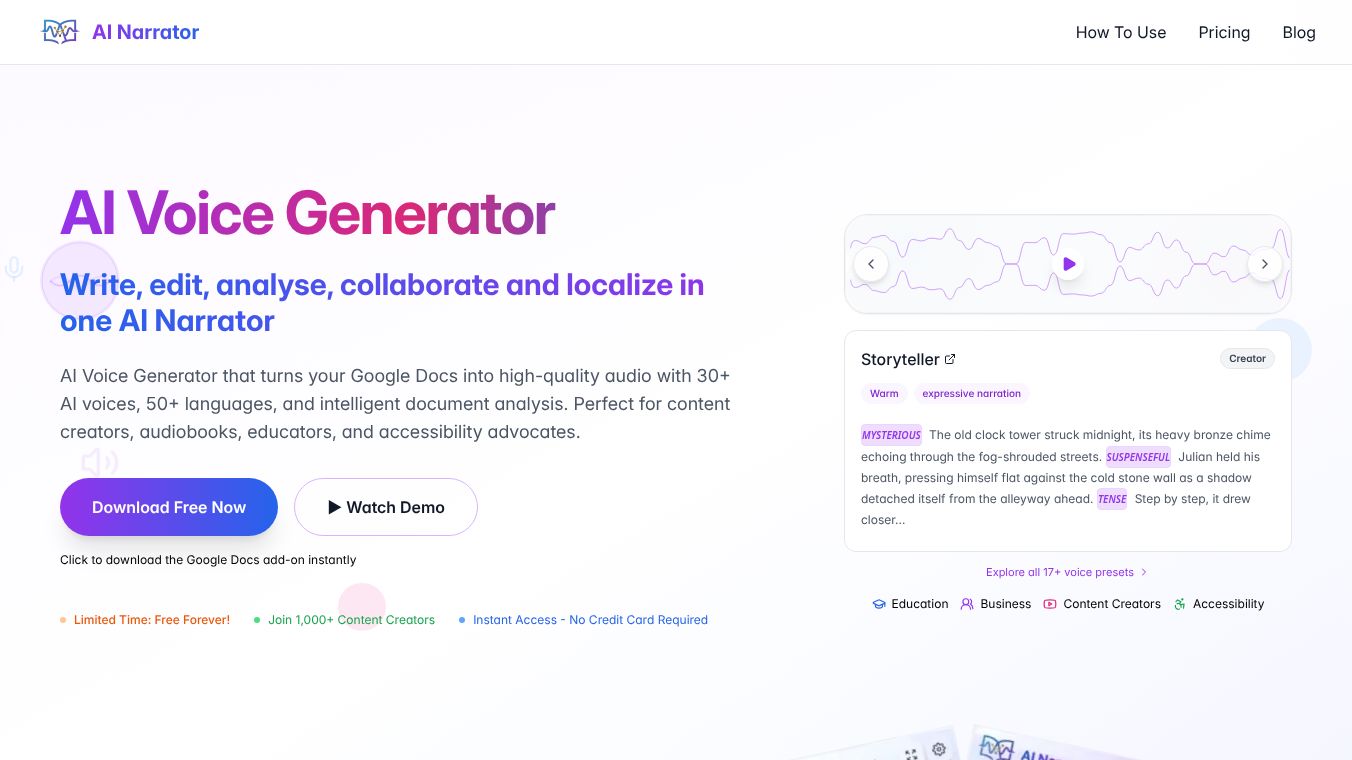AI Narrator-AI voice generator
