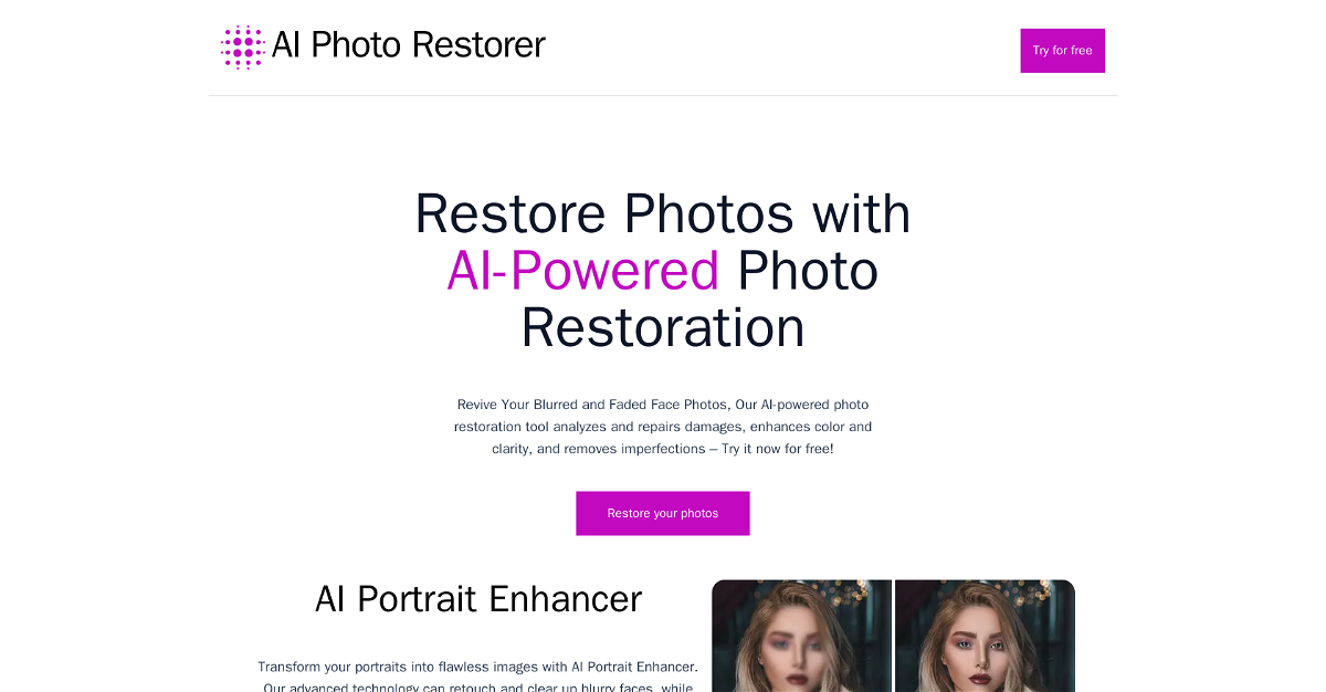 AI photo restorer