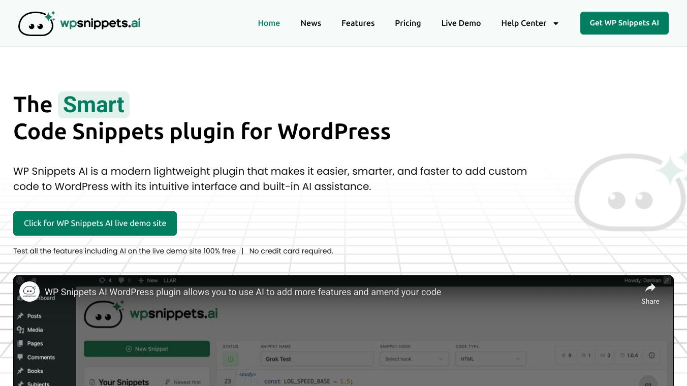 AI-powered snippet plugin for WordPress