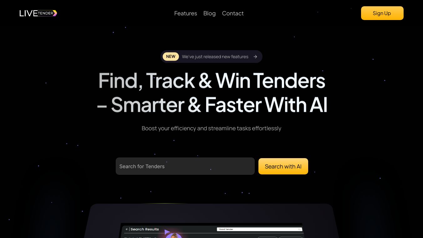 AI-powered tool to simplify the tender management process.