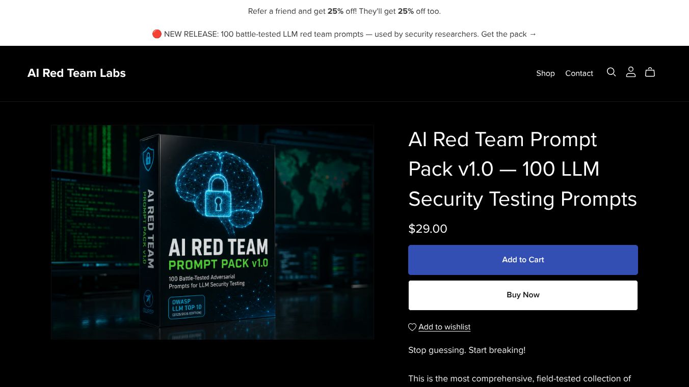 AI Red Team Prompt Pack v1.0