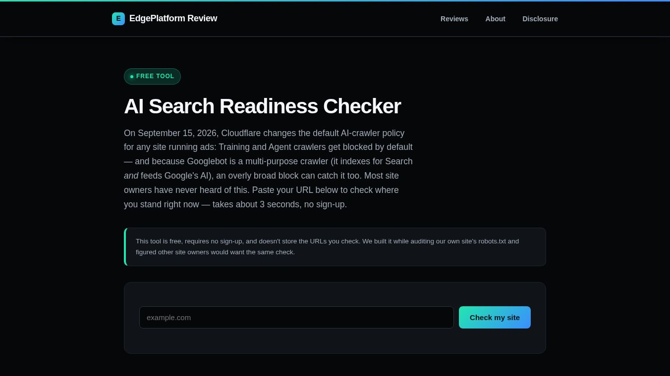 AI Search Readiness Checker