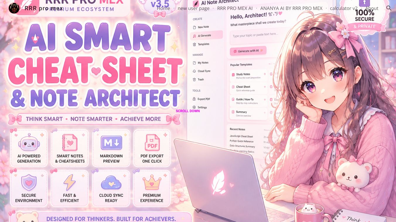 AI Smart Cheat-Sheet & Note Architect.