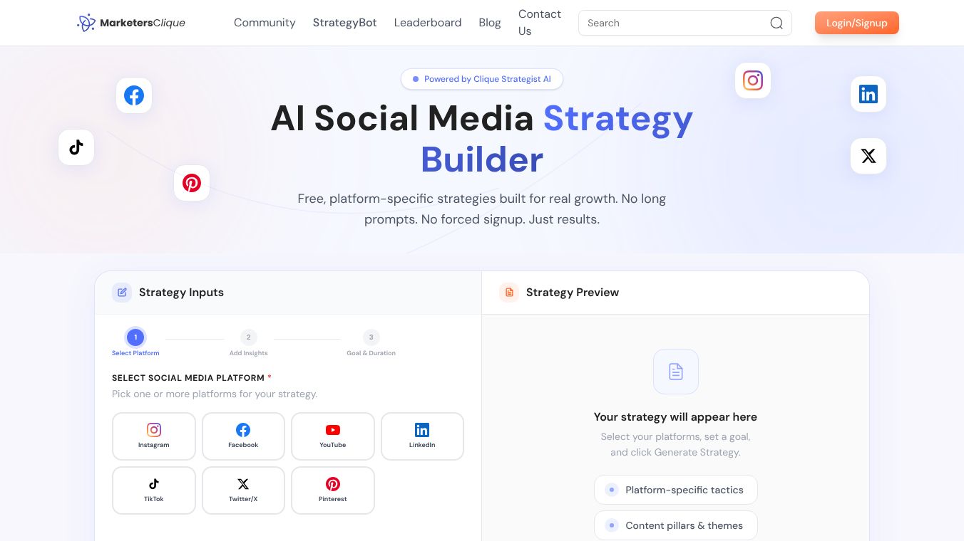 AI Social Media Strategy Builder