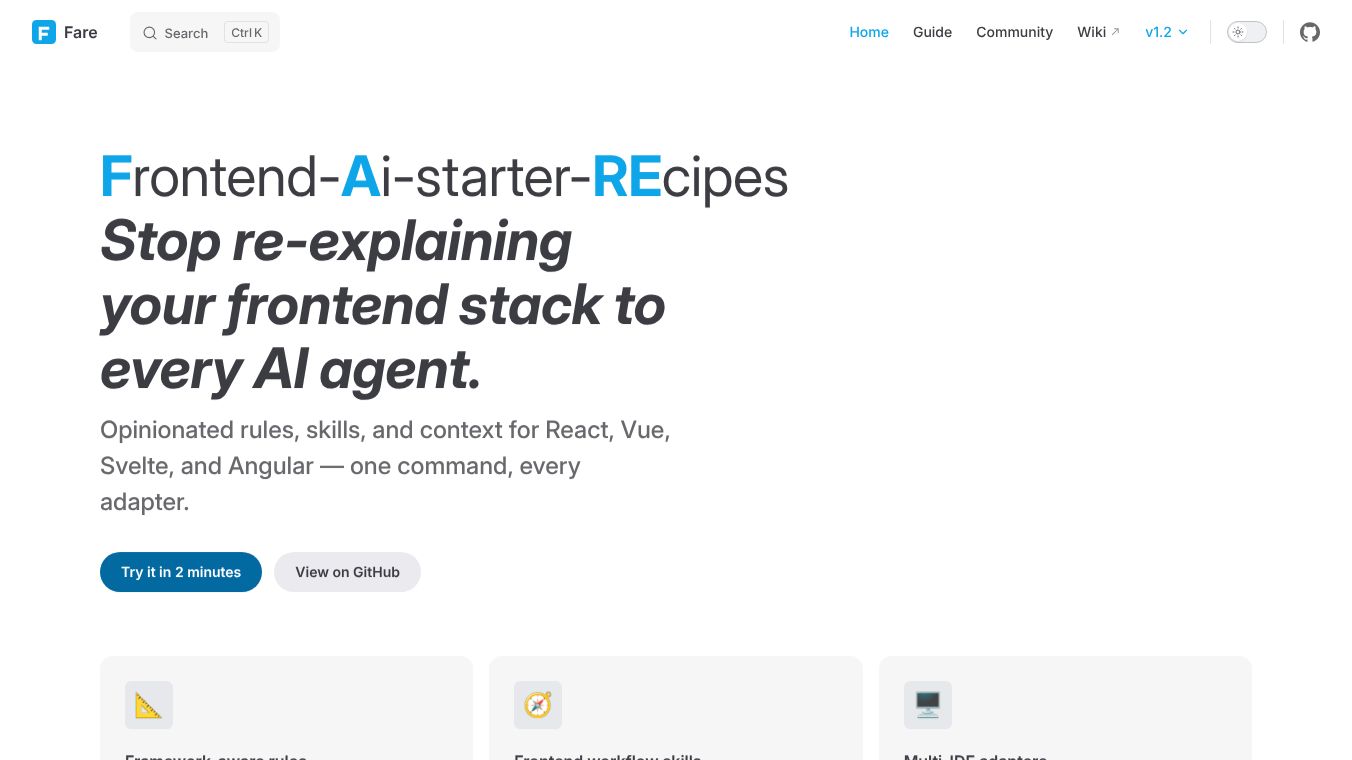 AI Starter Recipes — Fare & Bare