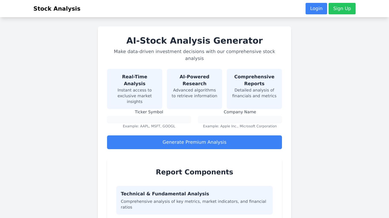 AI Stock Analysis Platform