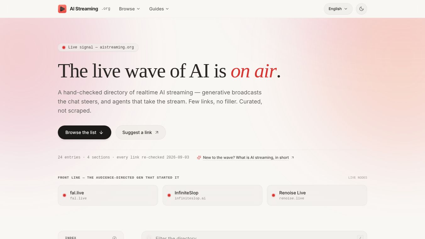AI Streaming Directory